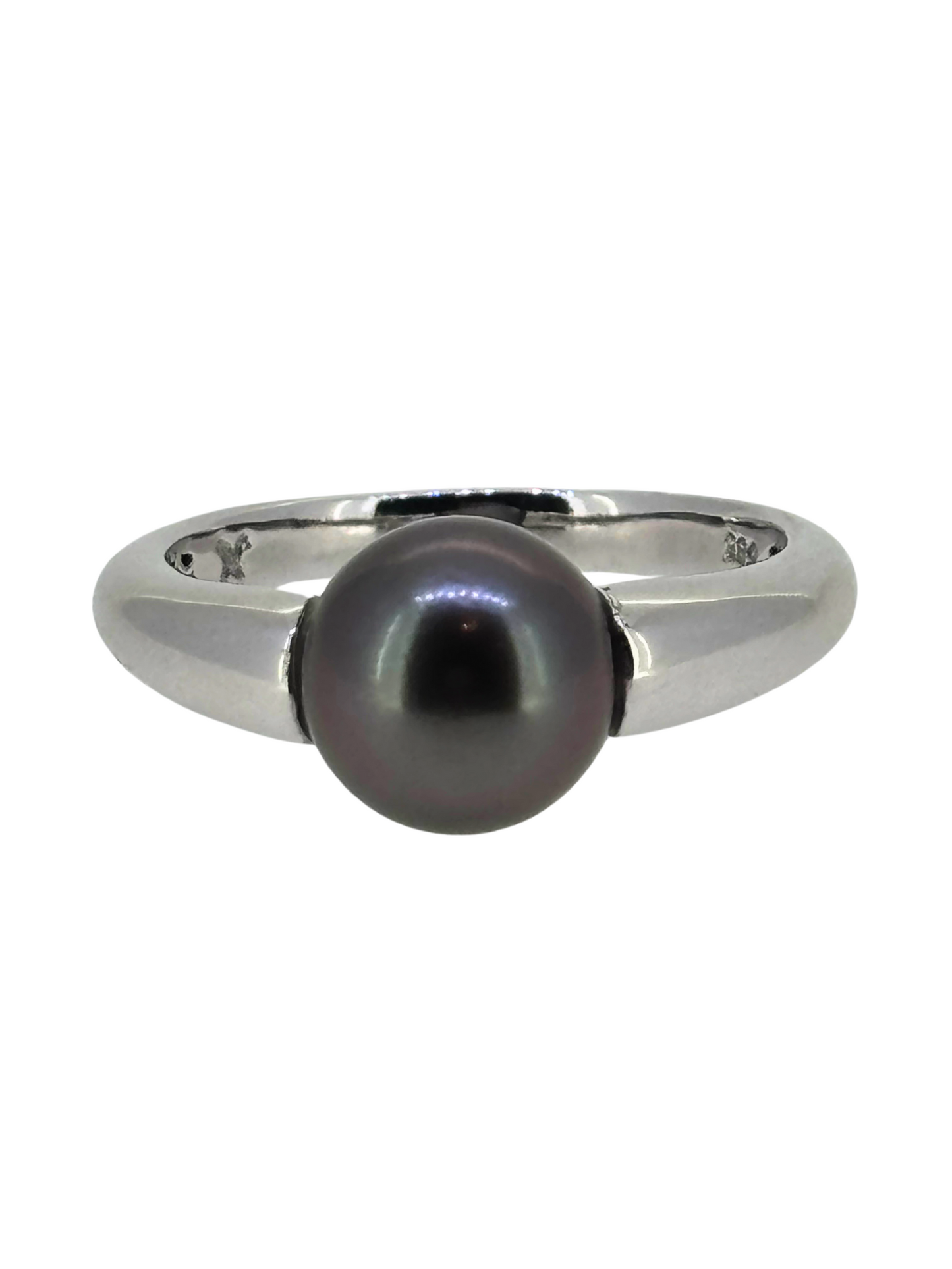 Tahitian Pearl Ring in 14k White Gold