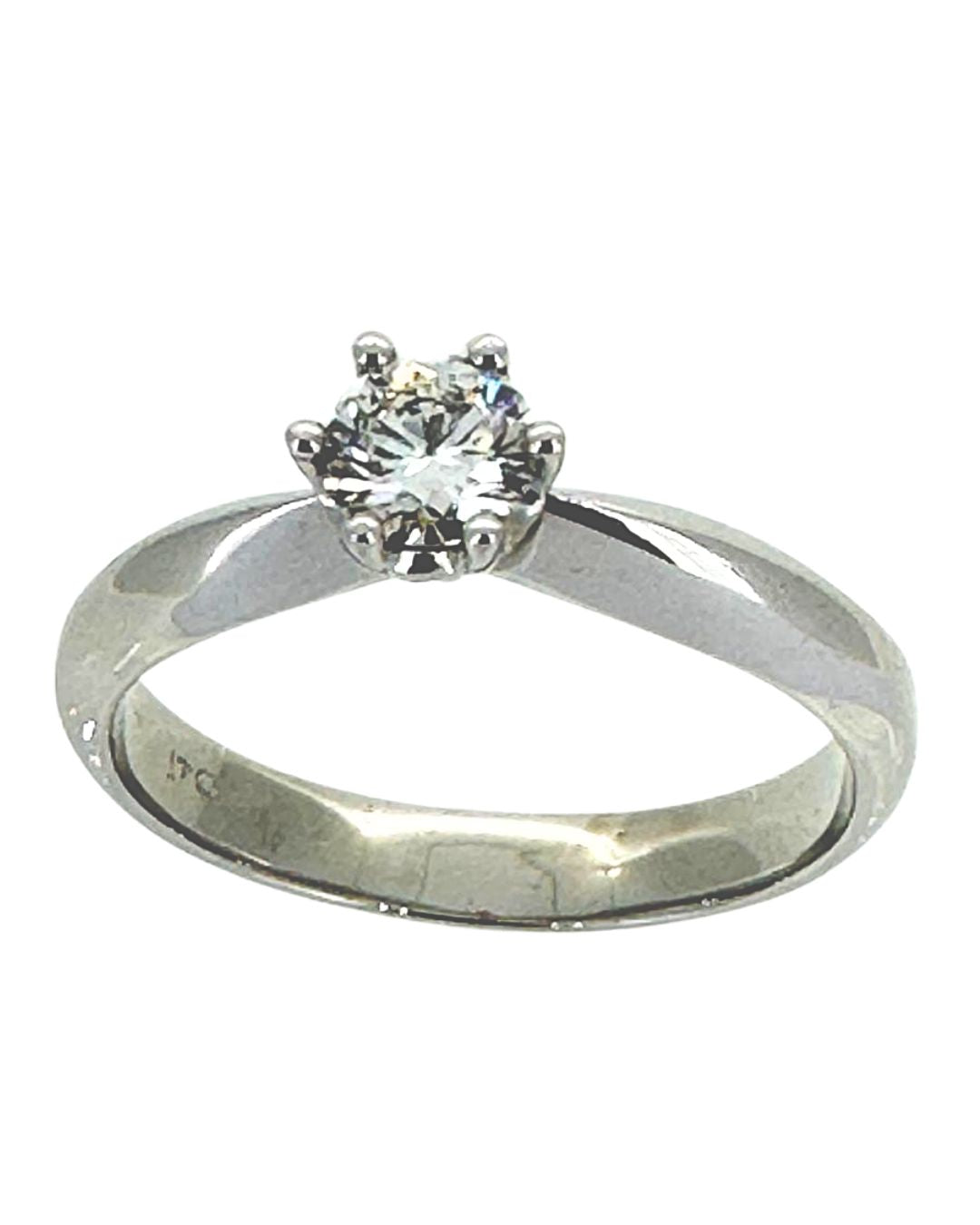 Diamond Solitaire Ring in 18k White Gold I 0.41ct