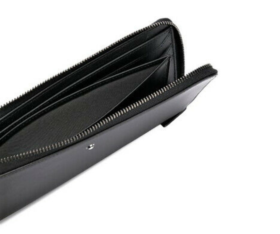 Montblanc Men's Slim Zippered Wallet Nightflight I 118280