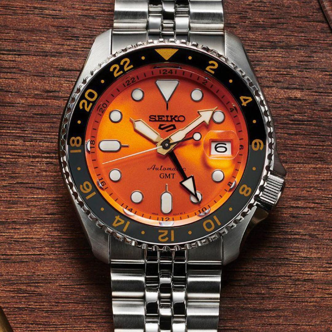 Seiko 5 Sports Mikan Orange GMT SKX Re-Interpretation Watch