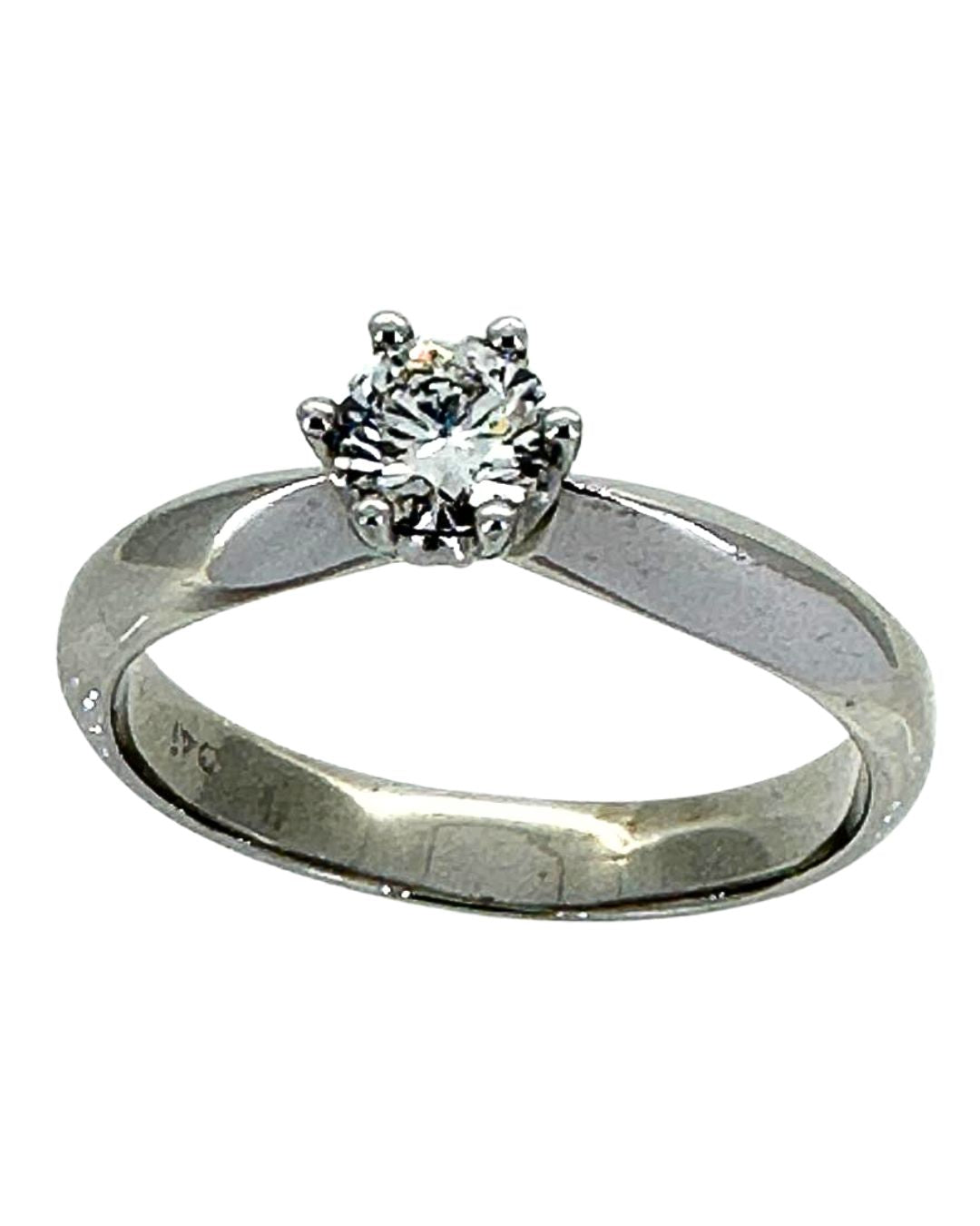 Diamond Solitaire Ring in 18k White Gold I 0.41ct