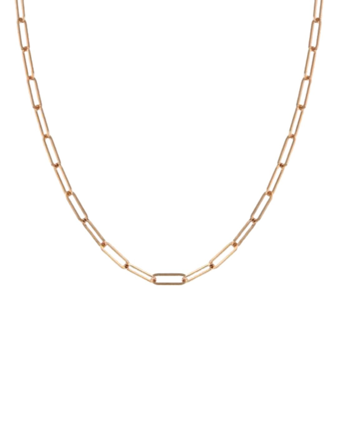 Paperclip Link Chain Necklace in 9ct Gold Yellow or Rose Gold