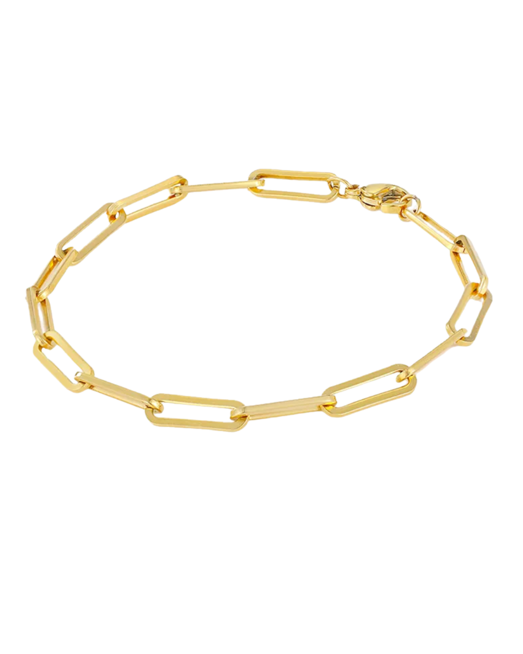 Paperclip Link Bracelet in 9ct Gold Yellow or Rose Gold