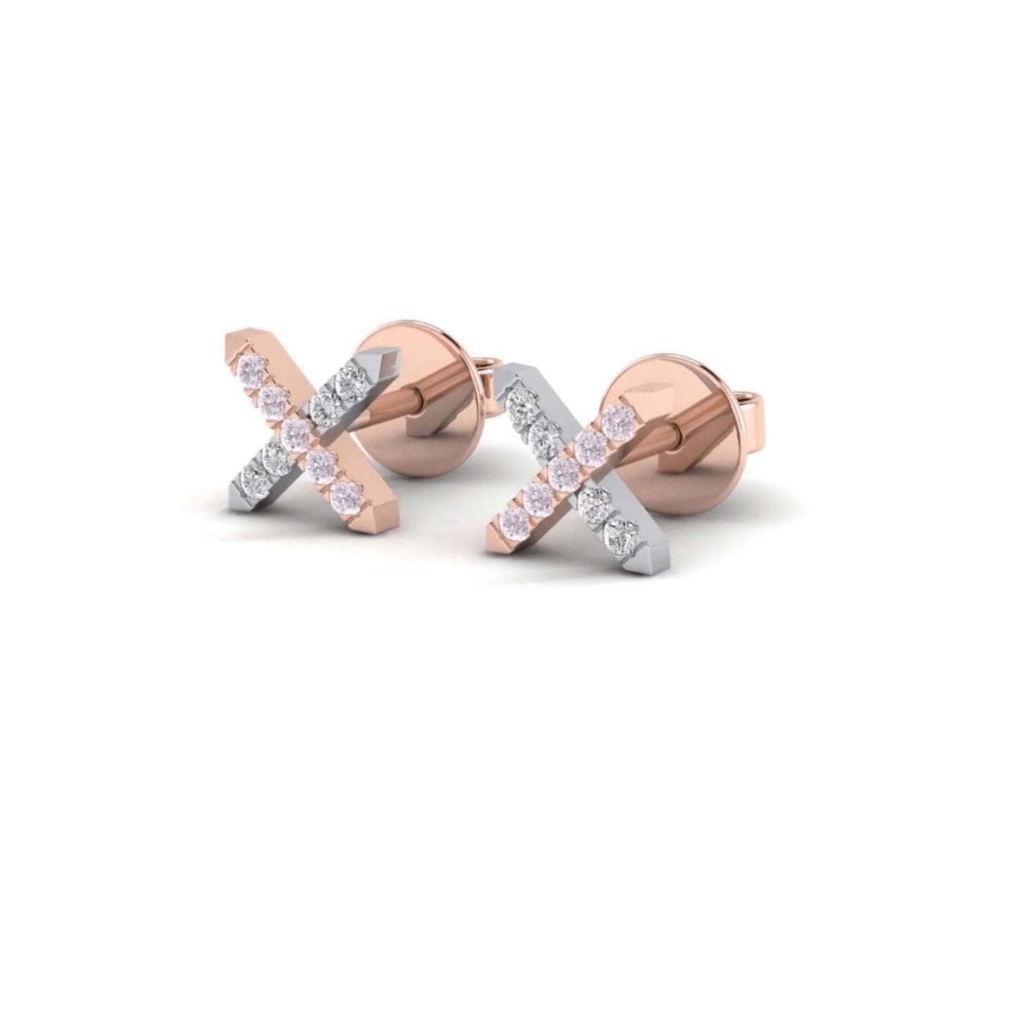 Eminence Pinks Cross earrings