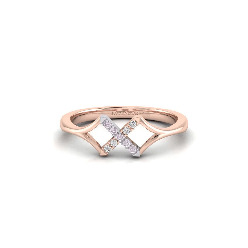 Eminence Pinks Diamond Cross Ring