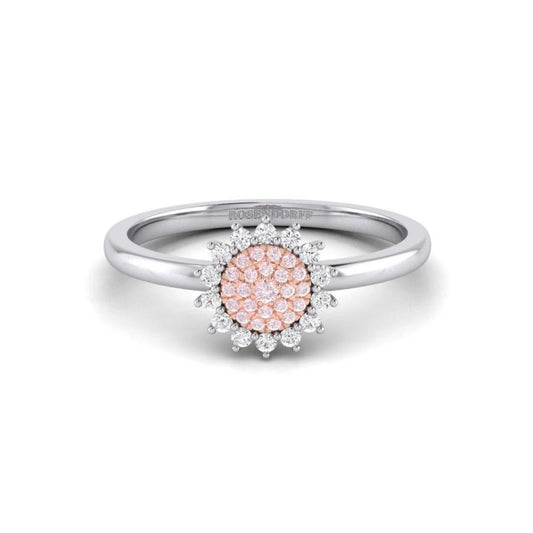 Eminence Pinks Diamond Sunflower Ring | White Gold