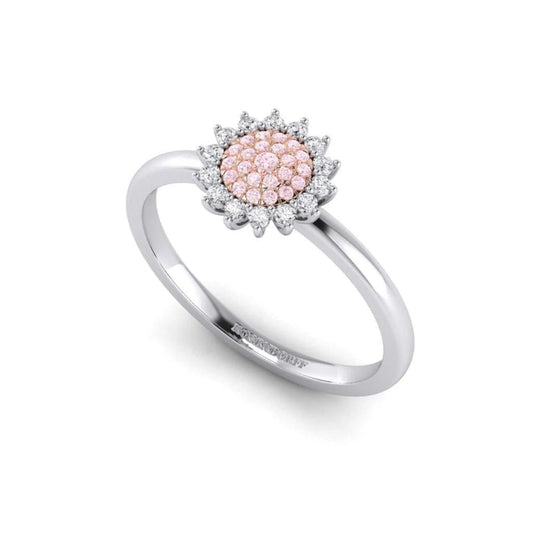Eminence Pinks Diamond Sunflower Ring | White Gold