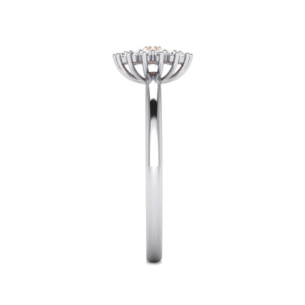 Eminence Pinks Diamond Sunflower Ring | White Gold