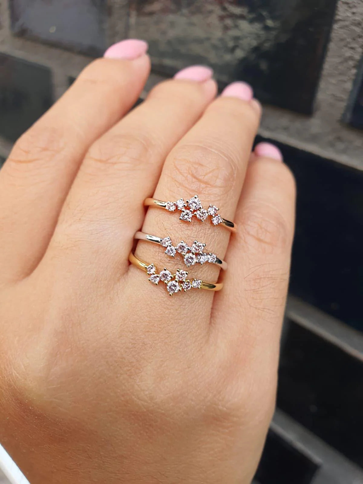 Eminence Pinks Scattered Diamond Ring