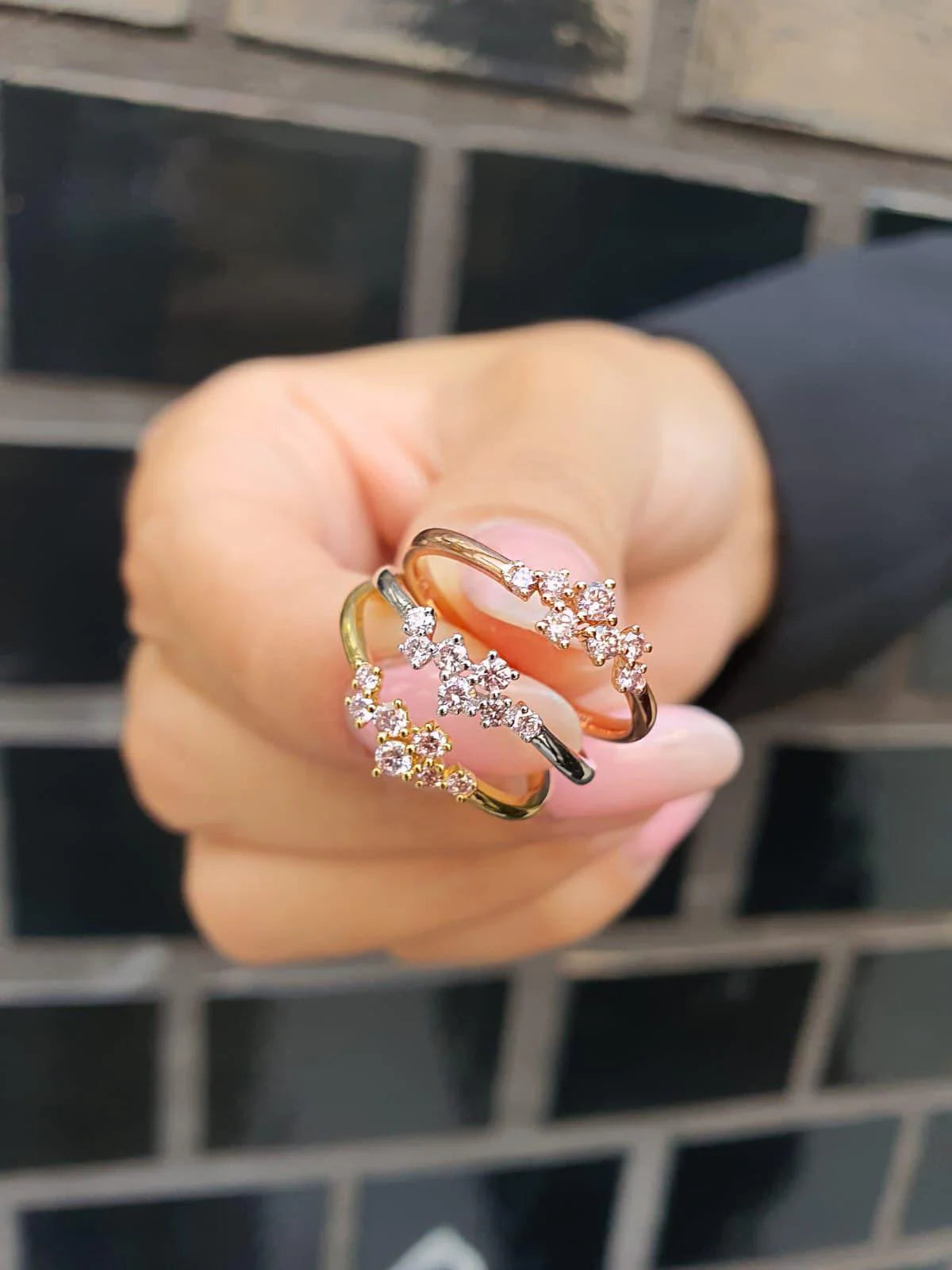 Eminence Pinks Scattered Diamond Ring