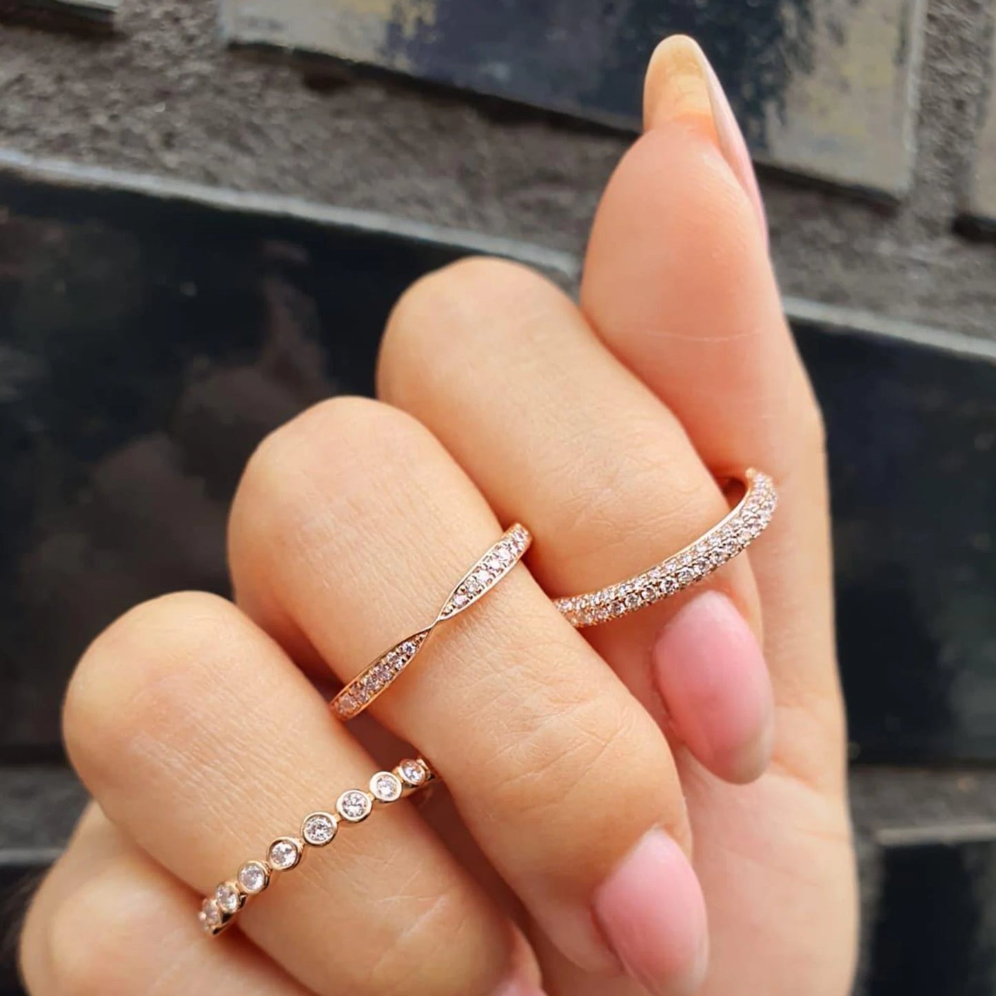 Eminence Pinks Micro Pave Ring