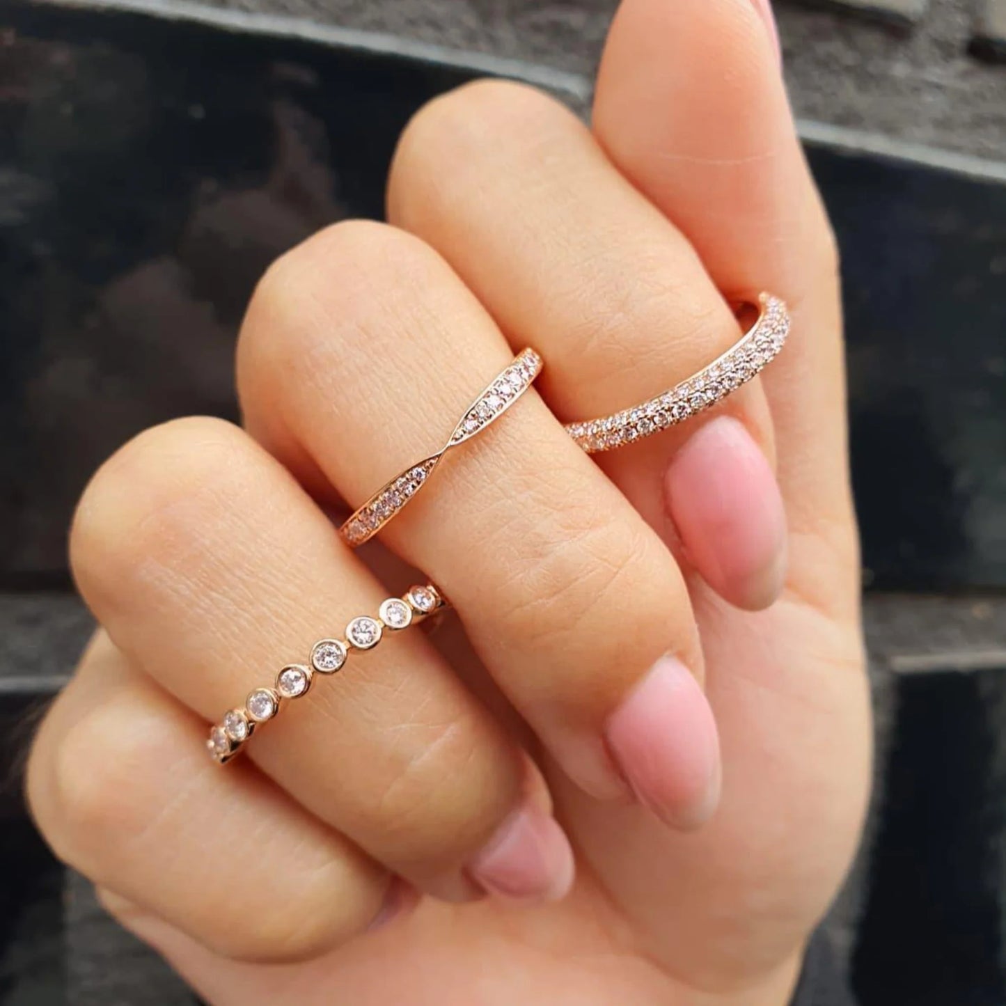 Eminence Pinks Micro Pave Ring
