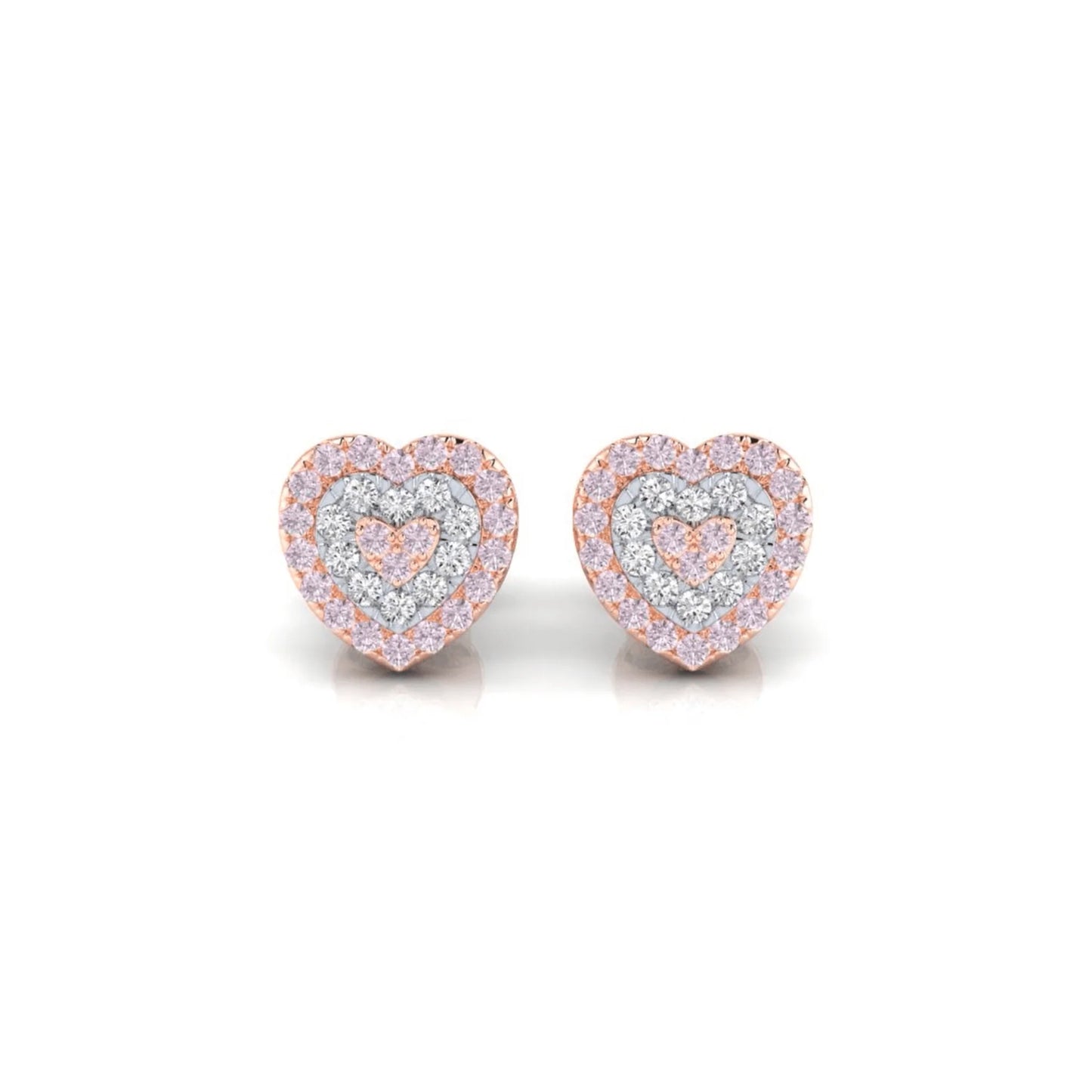 Eminence Pinks Heart Earrings