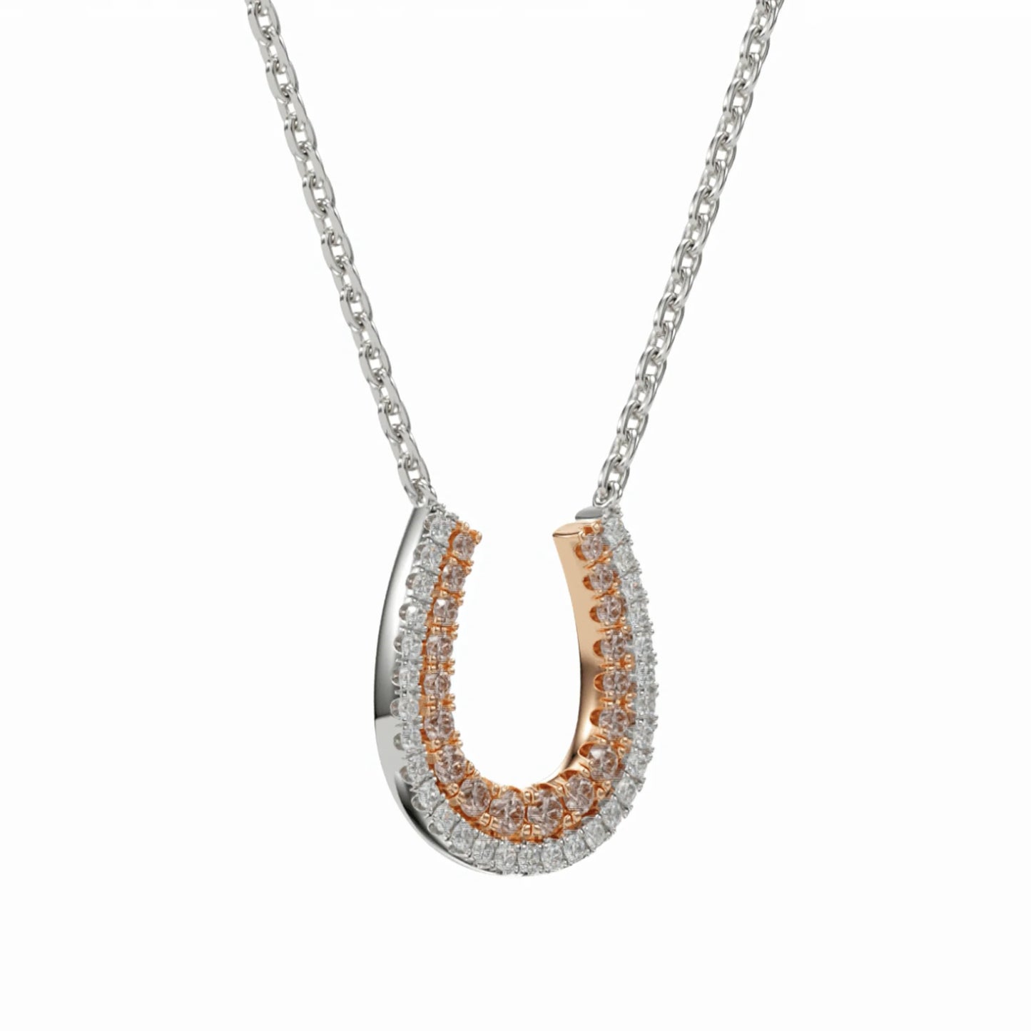 Pink Diamond Horse Shoe Pendant