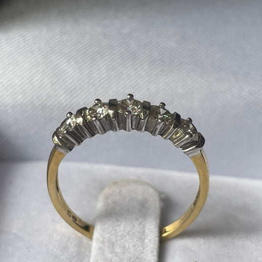 18ct Yellow Gold Half Eternity Diamond Ring I 0.65ct total