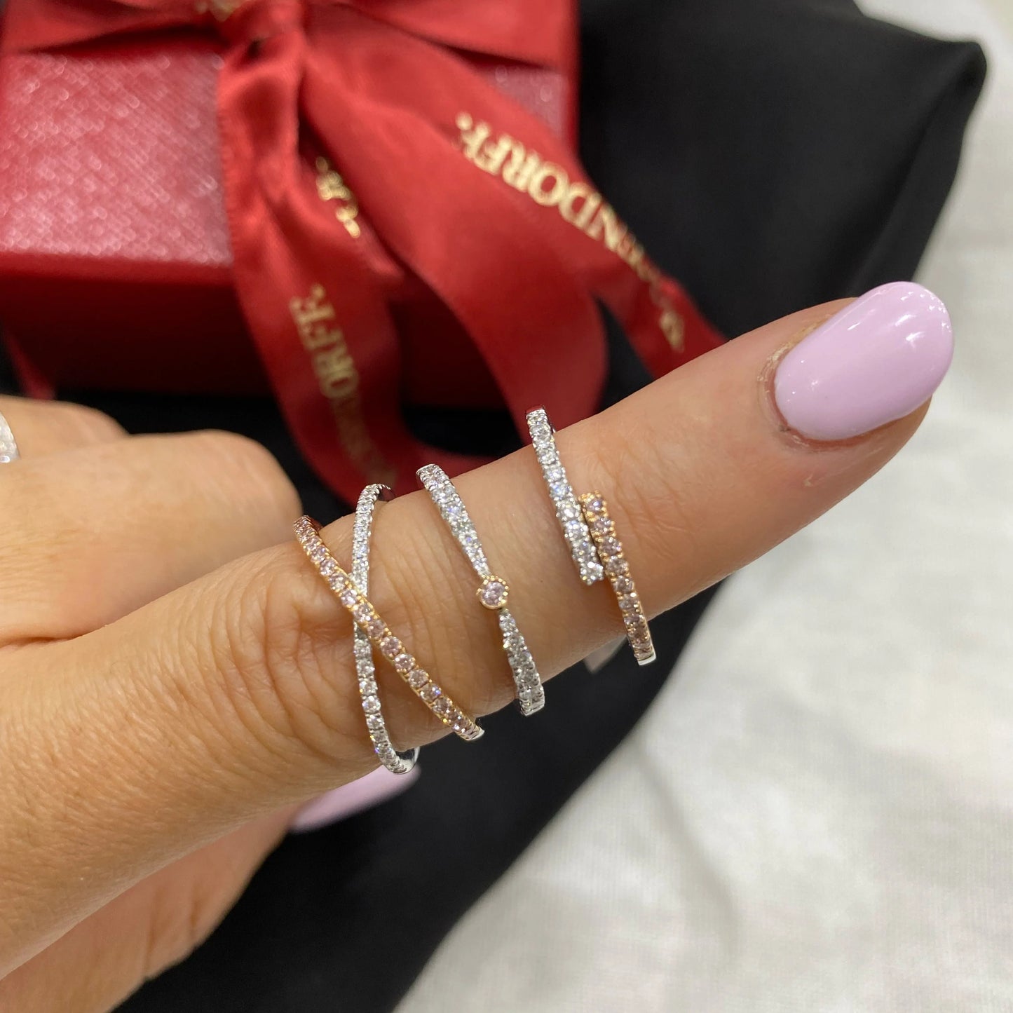 Bow-Tie Pink Diamond Ring