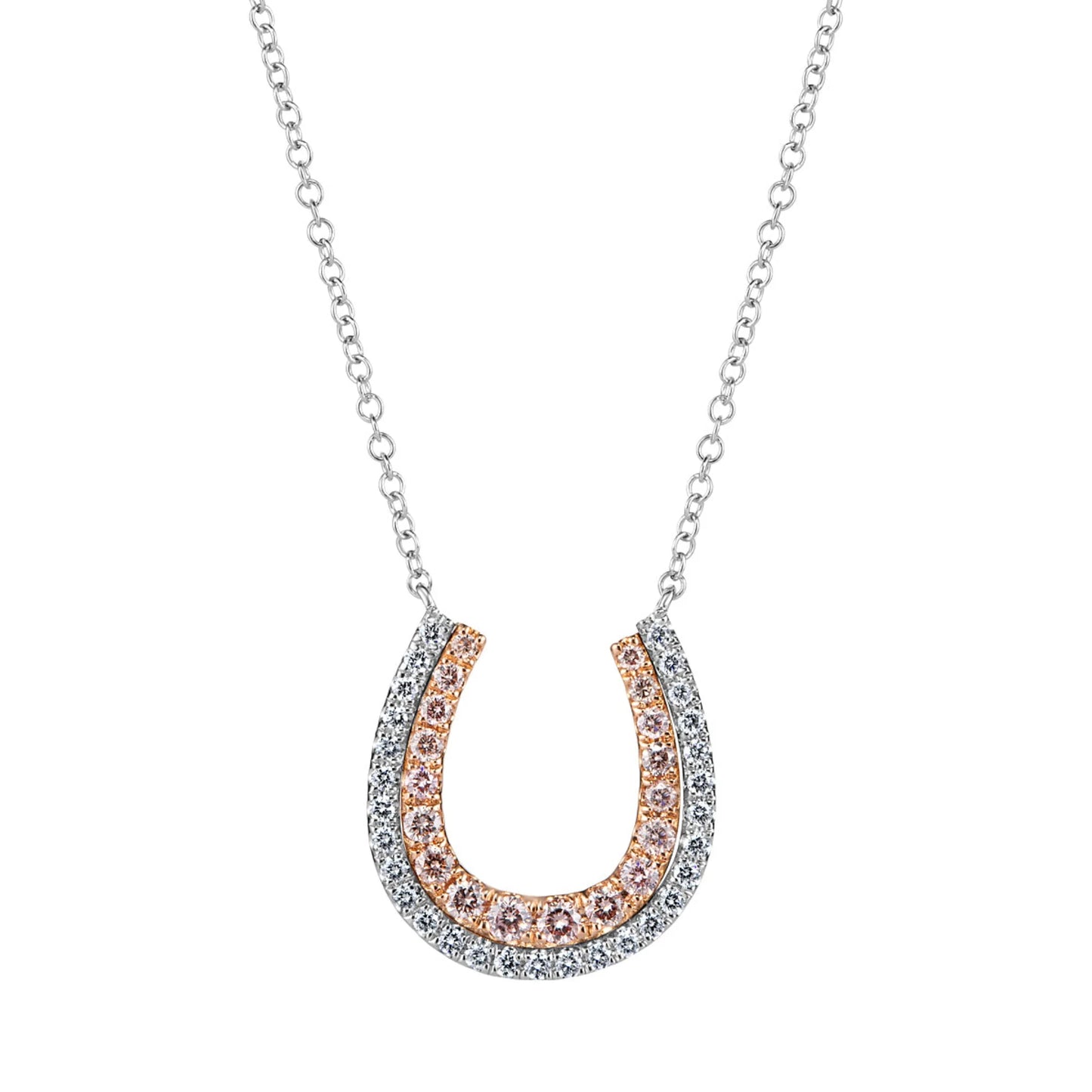 Pink Diamond Horse Shoe Pendant