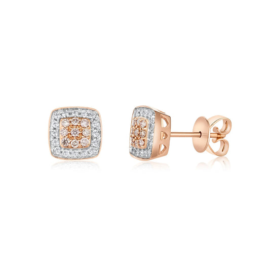 Eminence Pink Large Square Stud Earrings