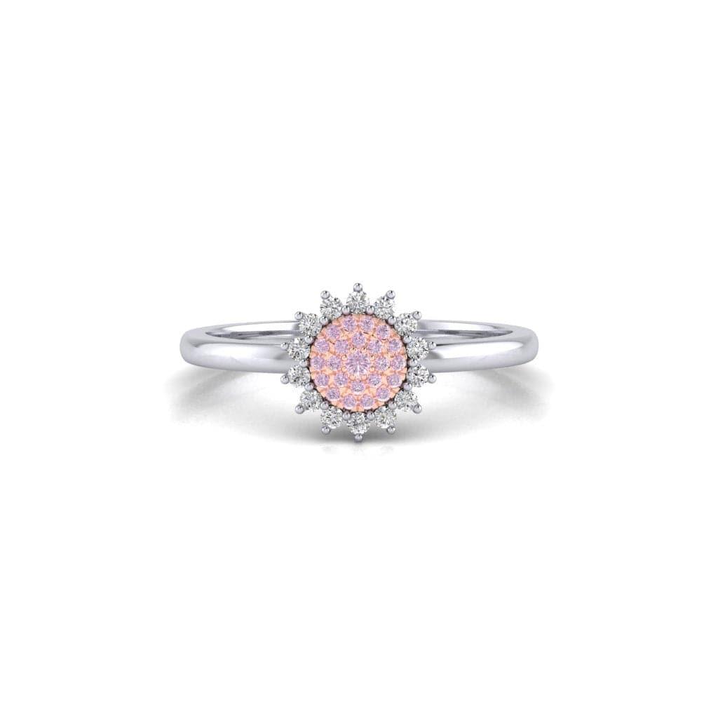 Eminence Pinks Diamond Sunflower Ring | White Gold