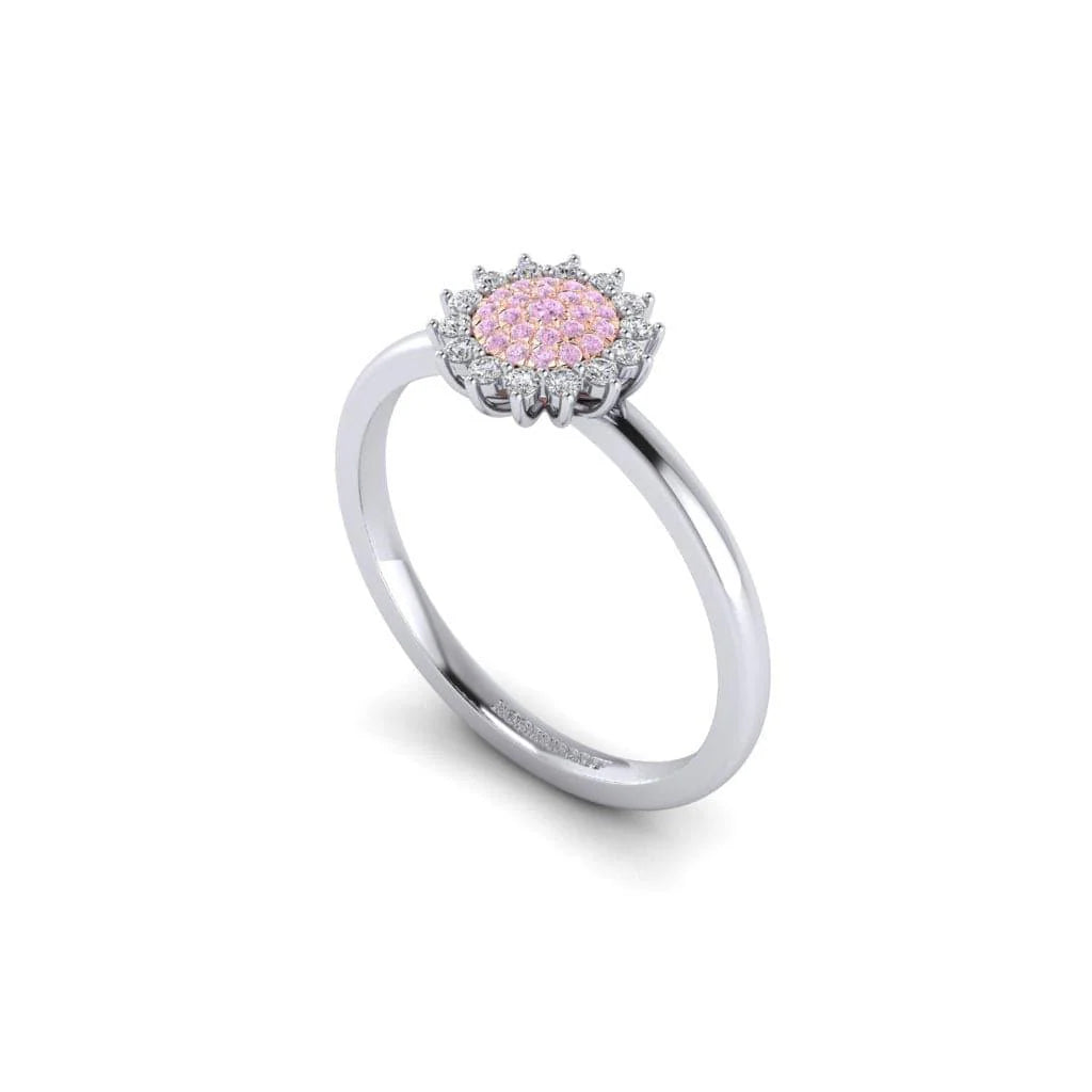Eminence Pinks Diamond Sunflower Ring | White Gold