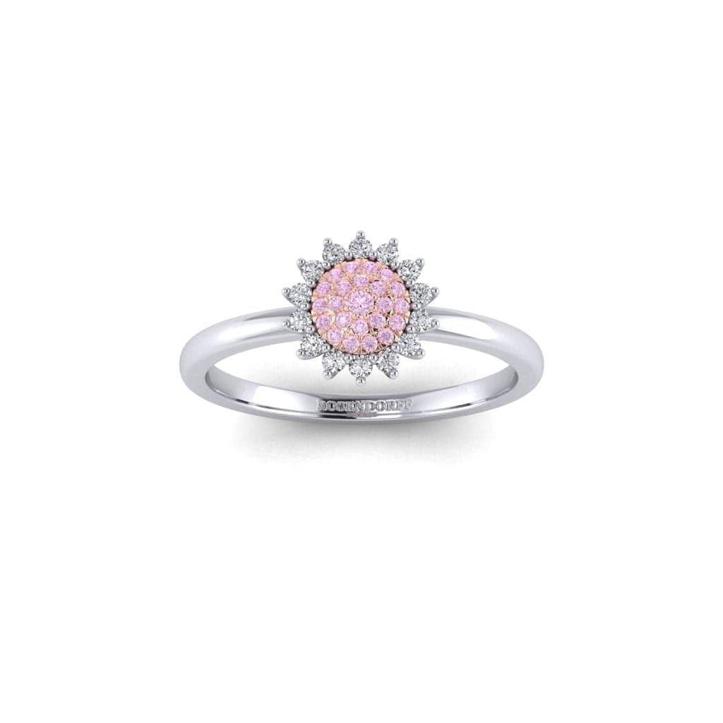 Eminence Pinks Diamond Sunflower Ring | White Gold