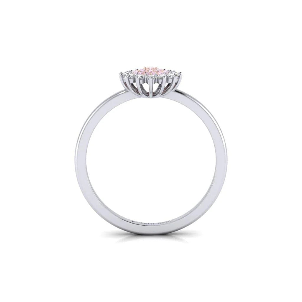 Eminence Pinks Diamond Sunflower Ring | White Gold