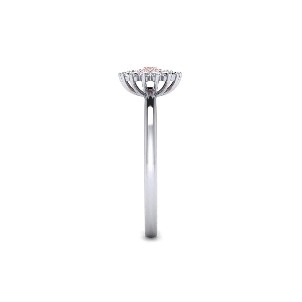 Eminence Pinks Diamond Sunflower Ring | White Gold