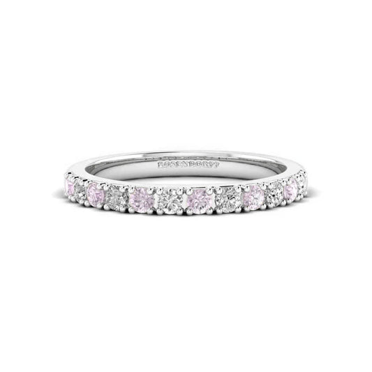 Eminence Alternating Pink & White Diamond Ring