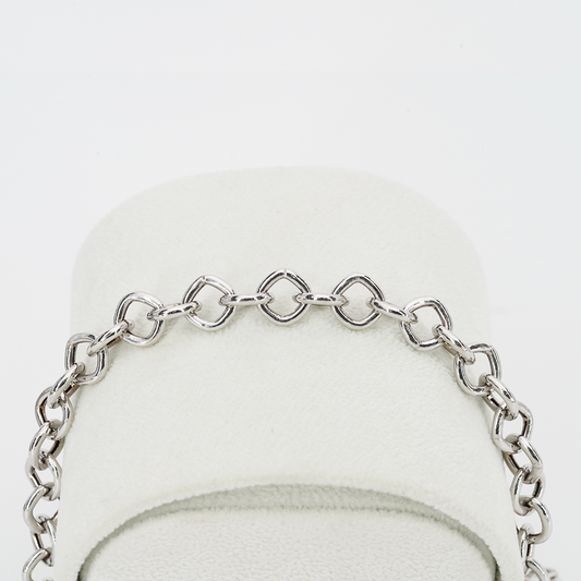 18ct White Gold Link 21cm bracelet - 3C02680/A
