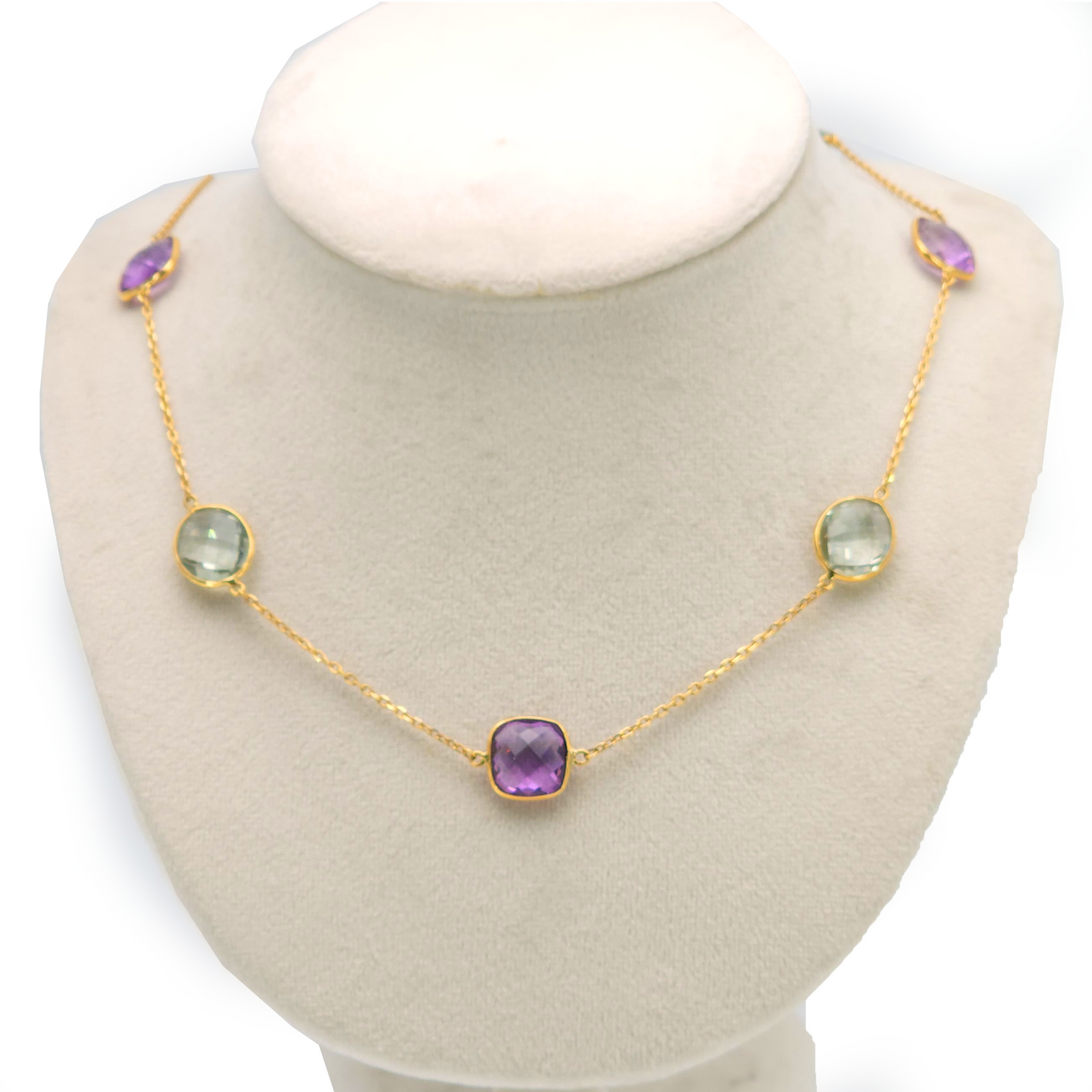 18ct Yellow gold Assorted gem necklace - 2A04970