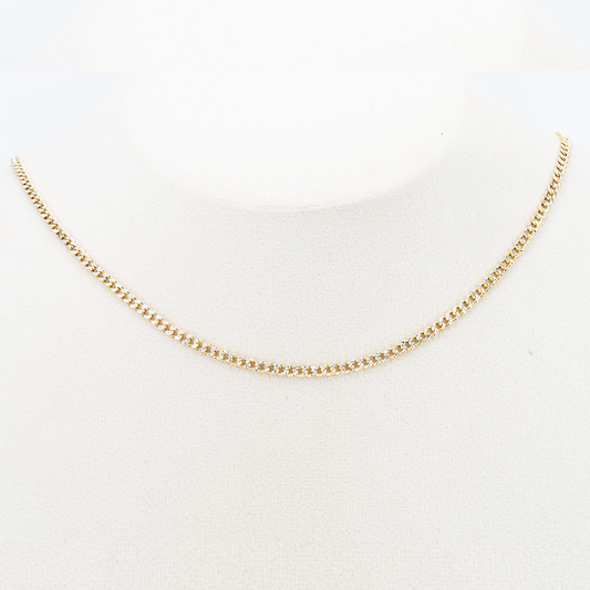 9ct Yellow gold curb link 50cm chain - 2A07421
