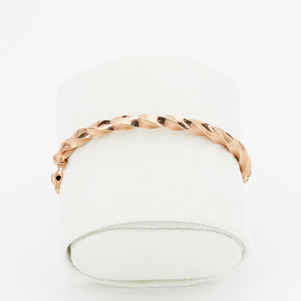 18ct Yellow gold twisted bangle -3E00045/A